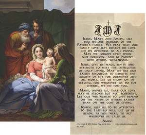 Holy Family with Grandparents Joachim and Anne Holy Card